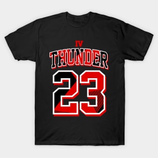 Thunder Red 4 Sneaker Art Black T-Shirt